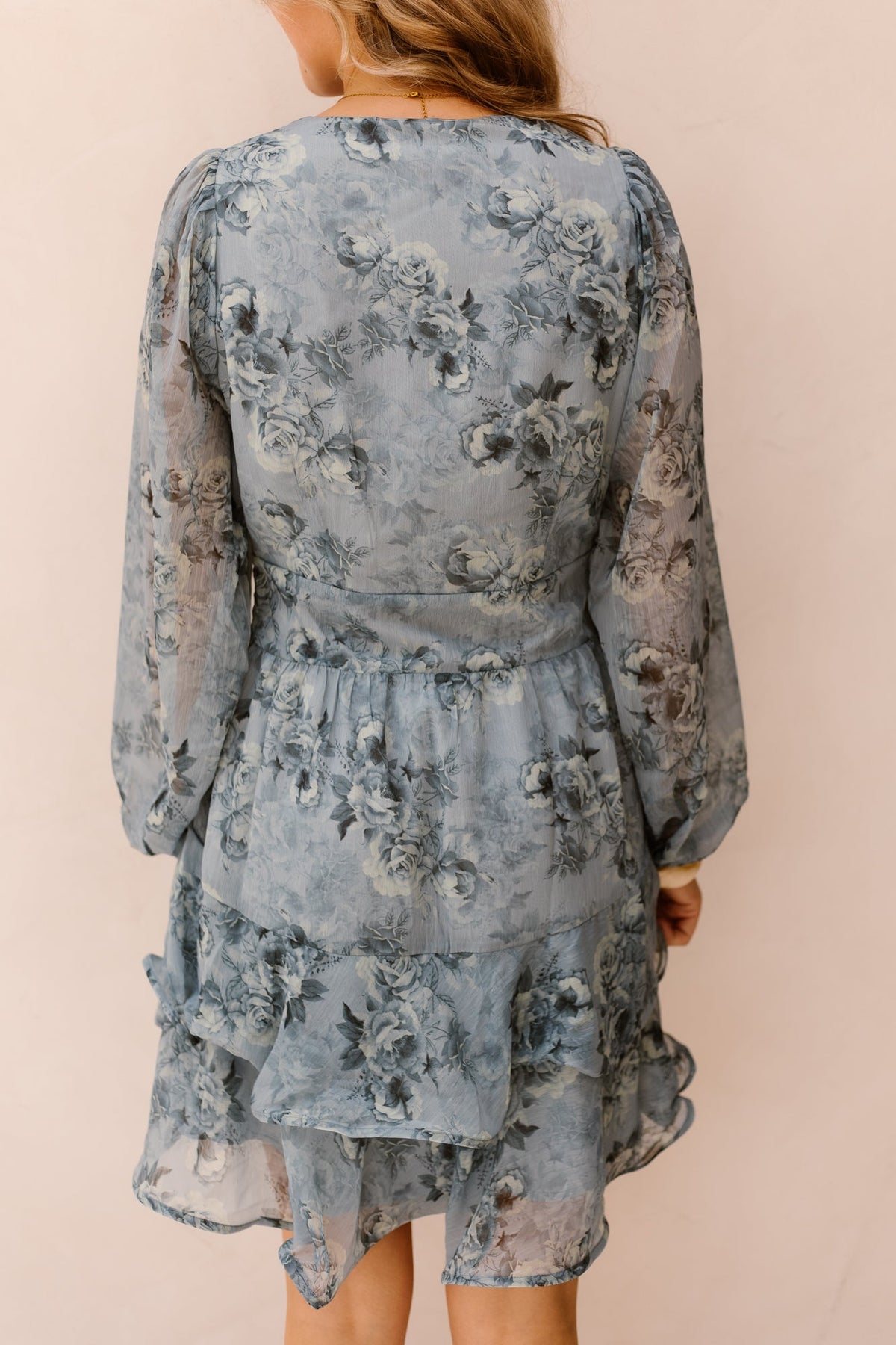 Mabella Crepe Print Dress Dusty Blue - Bij Keesje - Neo Noir - Jurk
