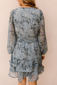 Mabella Crepe Print Dress Dusty Blue - Bij Keesje - Neo Noir - Jurk