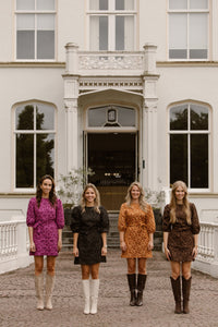 Madeleine jacquard dress brown - Bij Keesje - Bij Keesje The Label