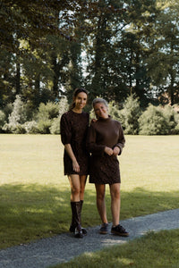 Madeleine jacquard dress brown - Bij Keesje - Bij Keesje The Label