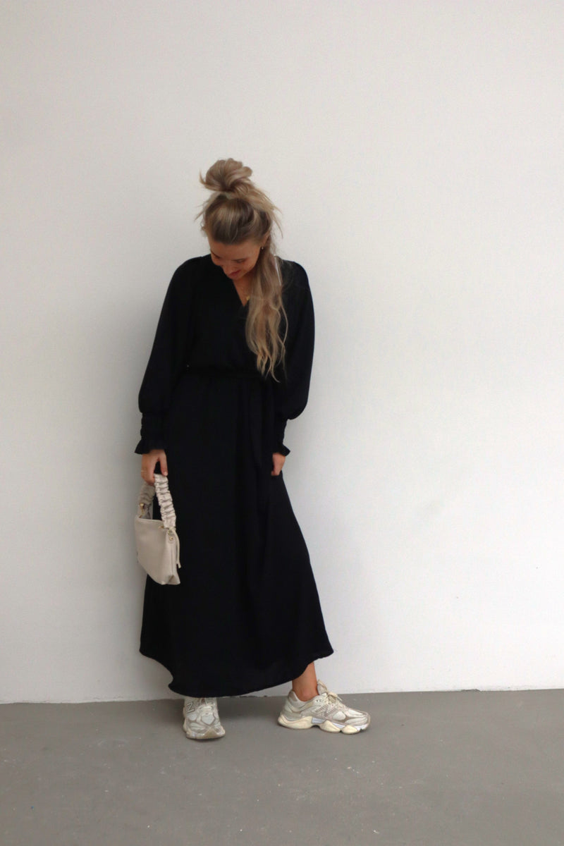 Maike long dress black - Bij Keesje