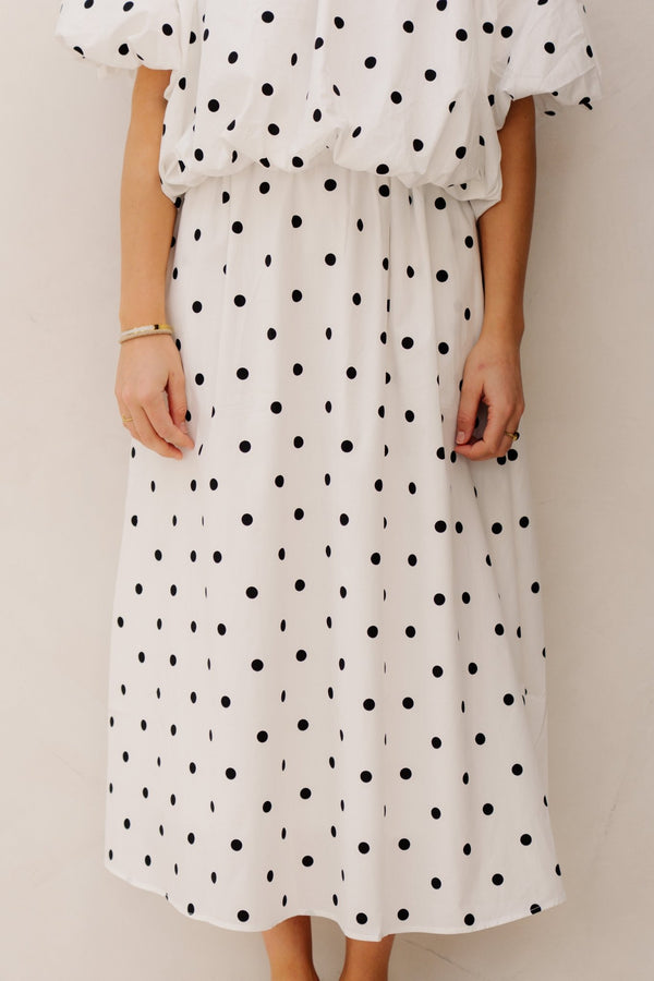 Mandy Polkadot Skirt White/Black - Bij Keesje - Bij Keesje - Rok