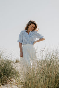 Manet jacquard blouse blouse light blue - Bij Keesje - Neo Noir - Blouse