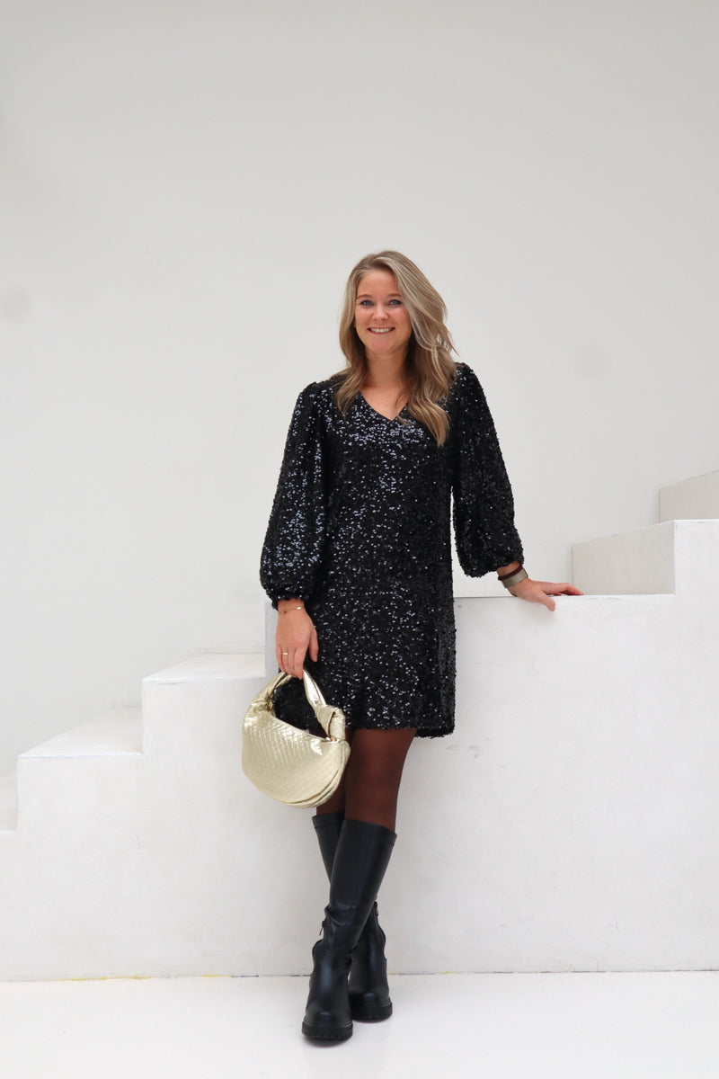 Manni sequins dress black - Bij Keesje - Neo Noir