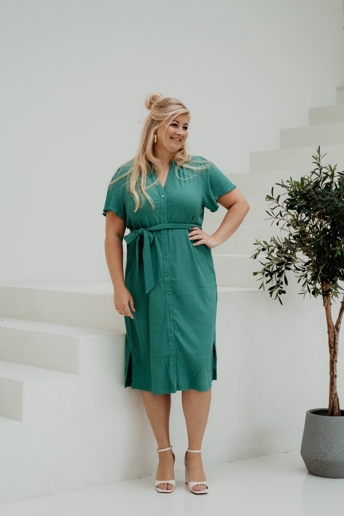 Manola Dress Vintage Green - Bij Keesje - exxcellent - Jurk