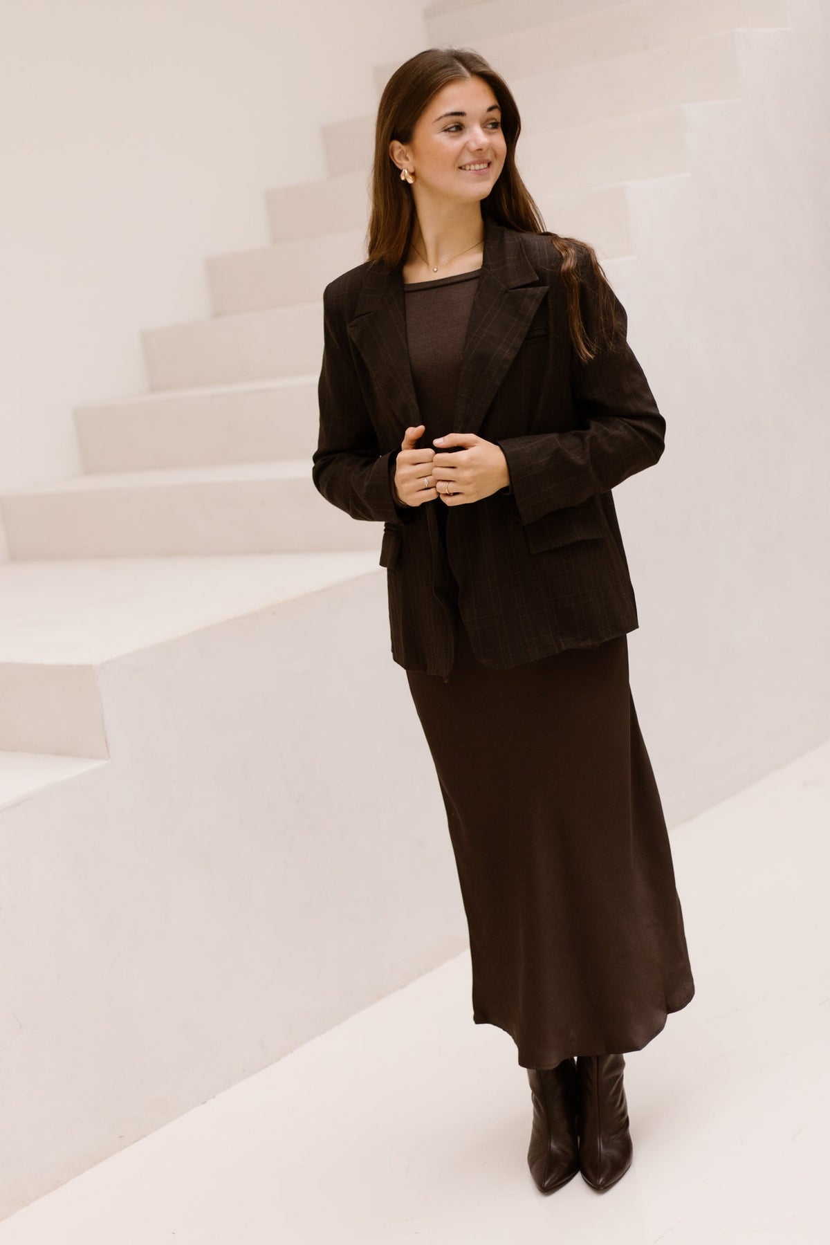 Maria dark check blazer - Bij Keesje - Bij Keesje - Blazer