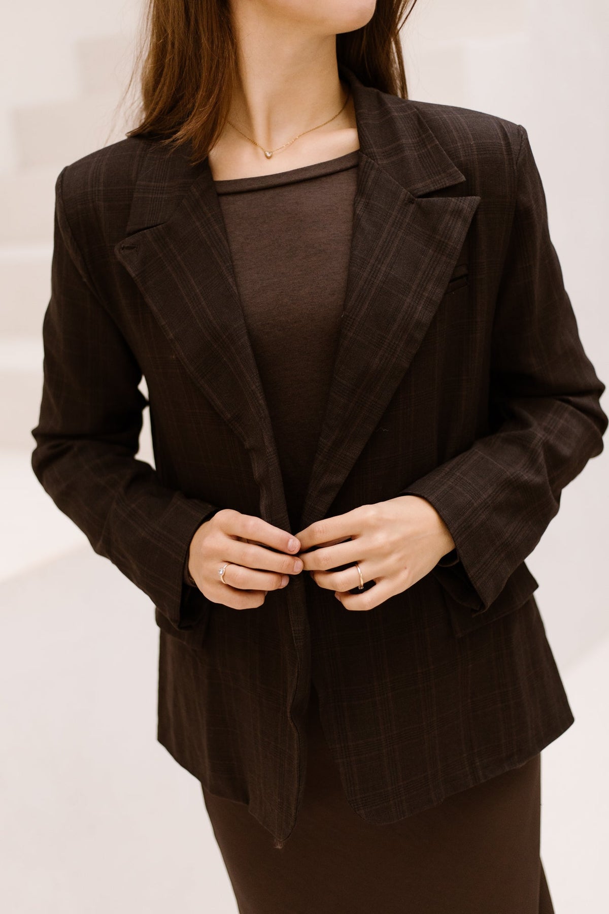 Maria dark check blazer - Bij Keesje - Bij Keesje - Blazer