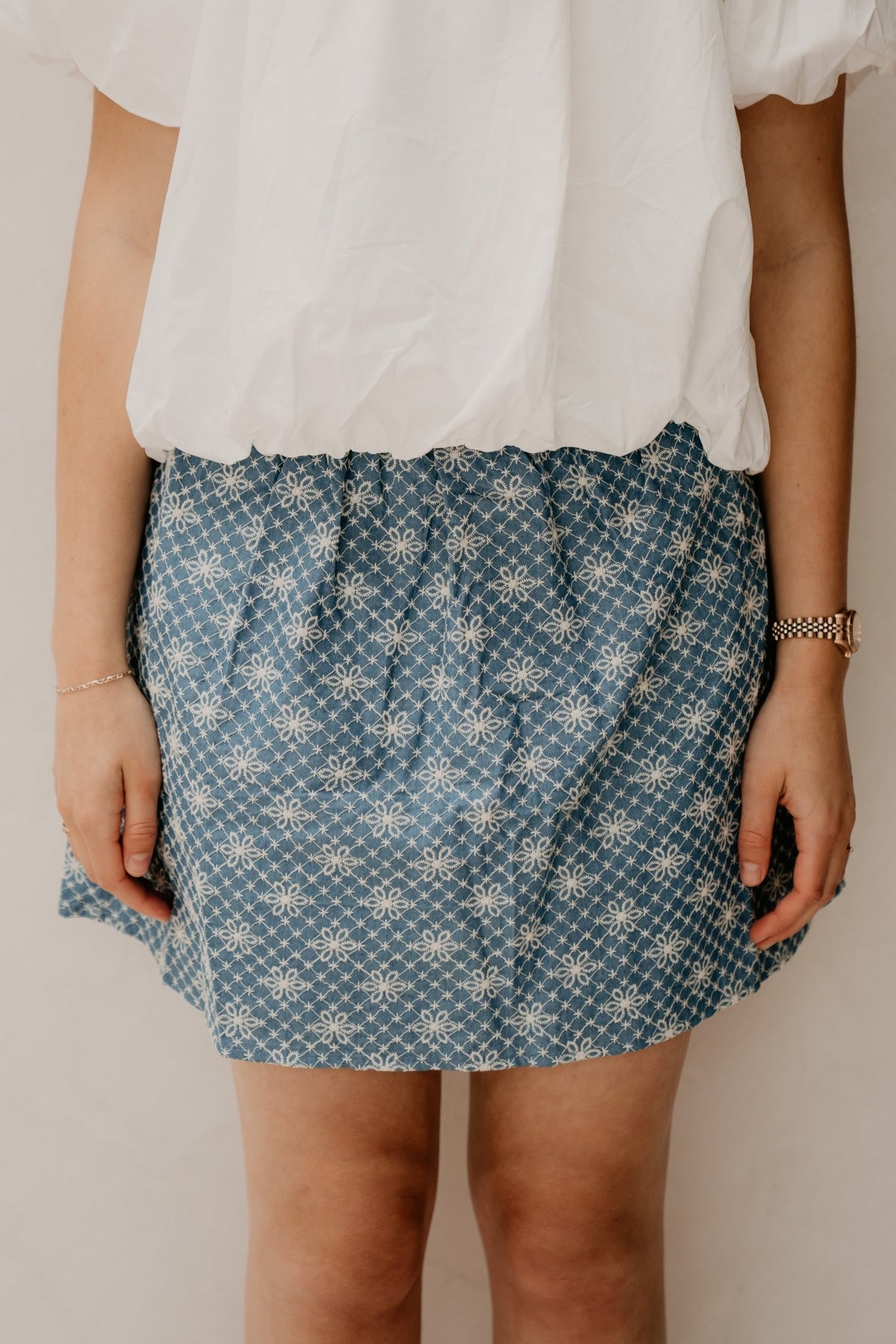 Maria short print skirt blue 5690 - Bij Keesje - Bij Keesje - Rok