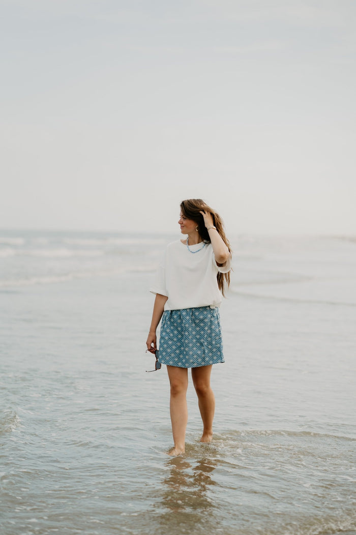 Maria short print skirt blue 5690 - Bij Keesje - Bij Keesje - Rok