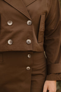 Marianne trenchcoat jasje donkerbruin - Bij Keesje - Bij Keesje The Label