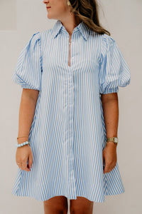 Marie Dress Stripe Blue - Bij Keesje - Bij Keesje The Label - Jurk