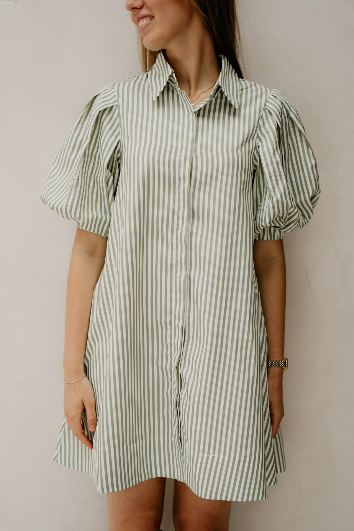 Marie Dress Stripe Green - Bij Keesje - Bij Keesje The Label - Jurk