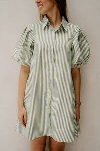 Marie Dress Stripe Green - Bij Keesje - Bij Keesje The Label - Jurk