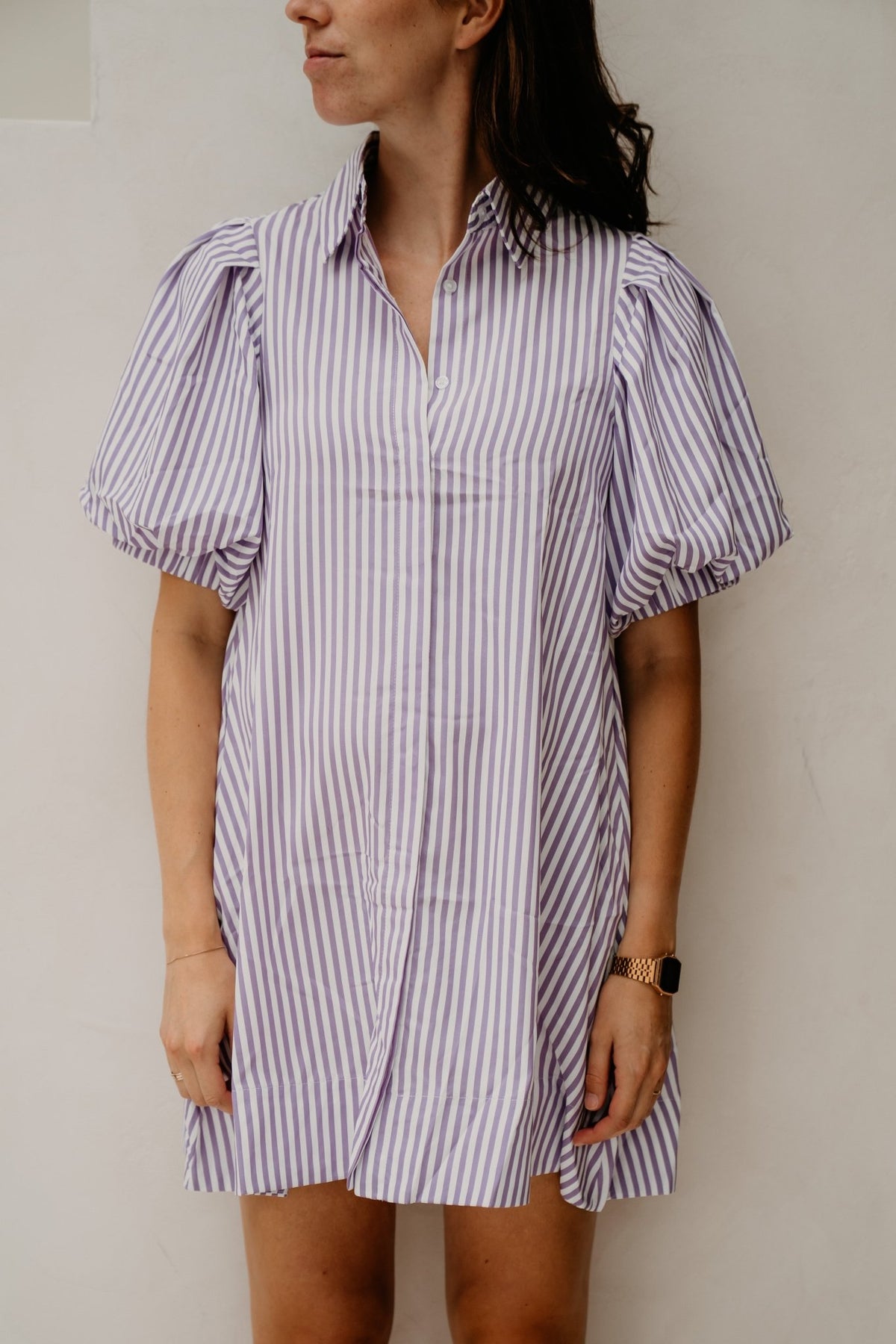 Marie Dress Stripe Purple - Bij Keesje - Bij Keesje The Label - Jurk