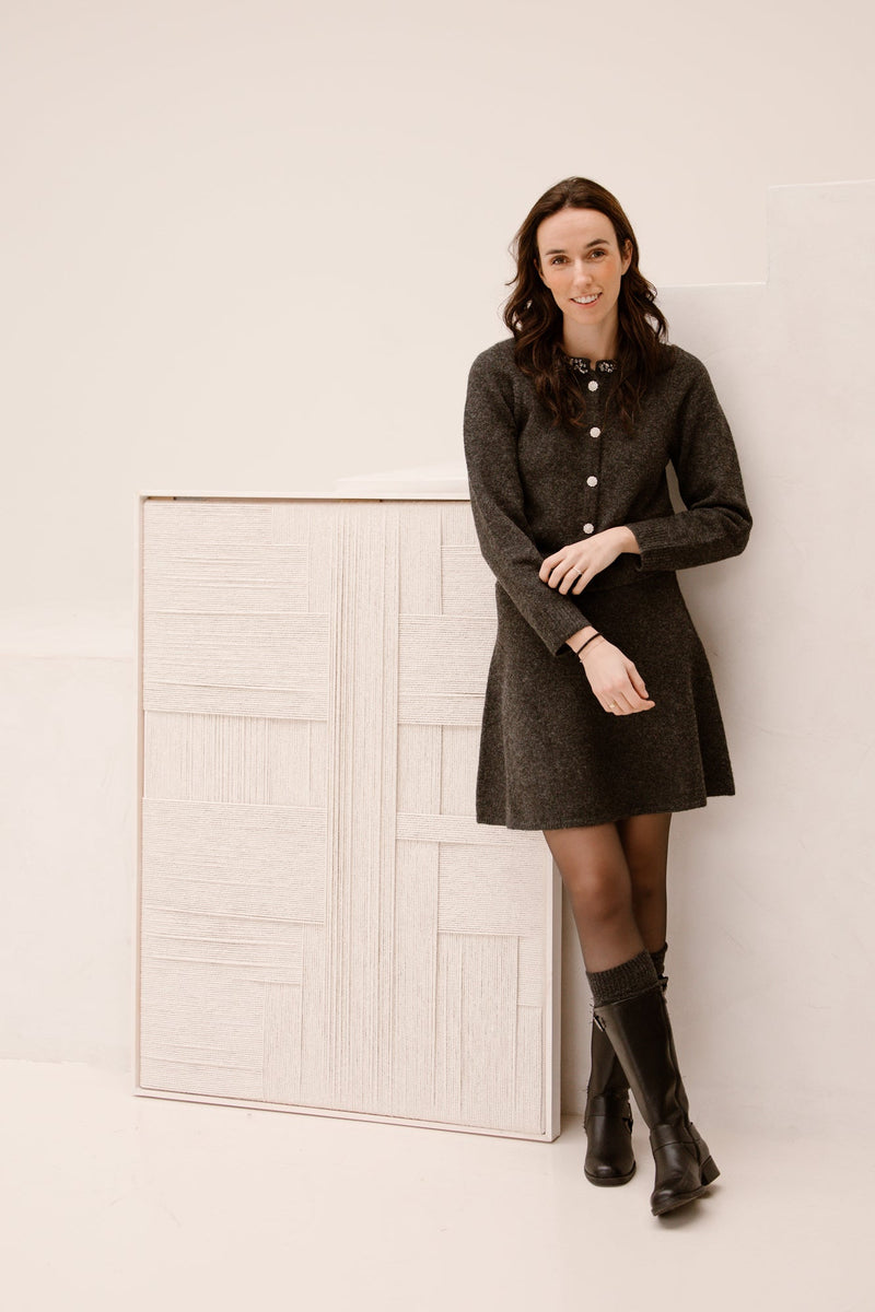 Marie Stone Knit Cardigan Antracit - Bij Keesje - Neo Noir