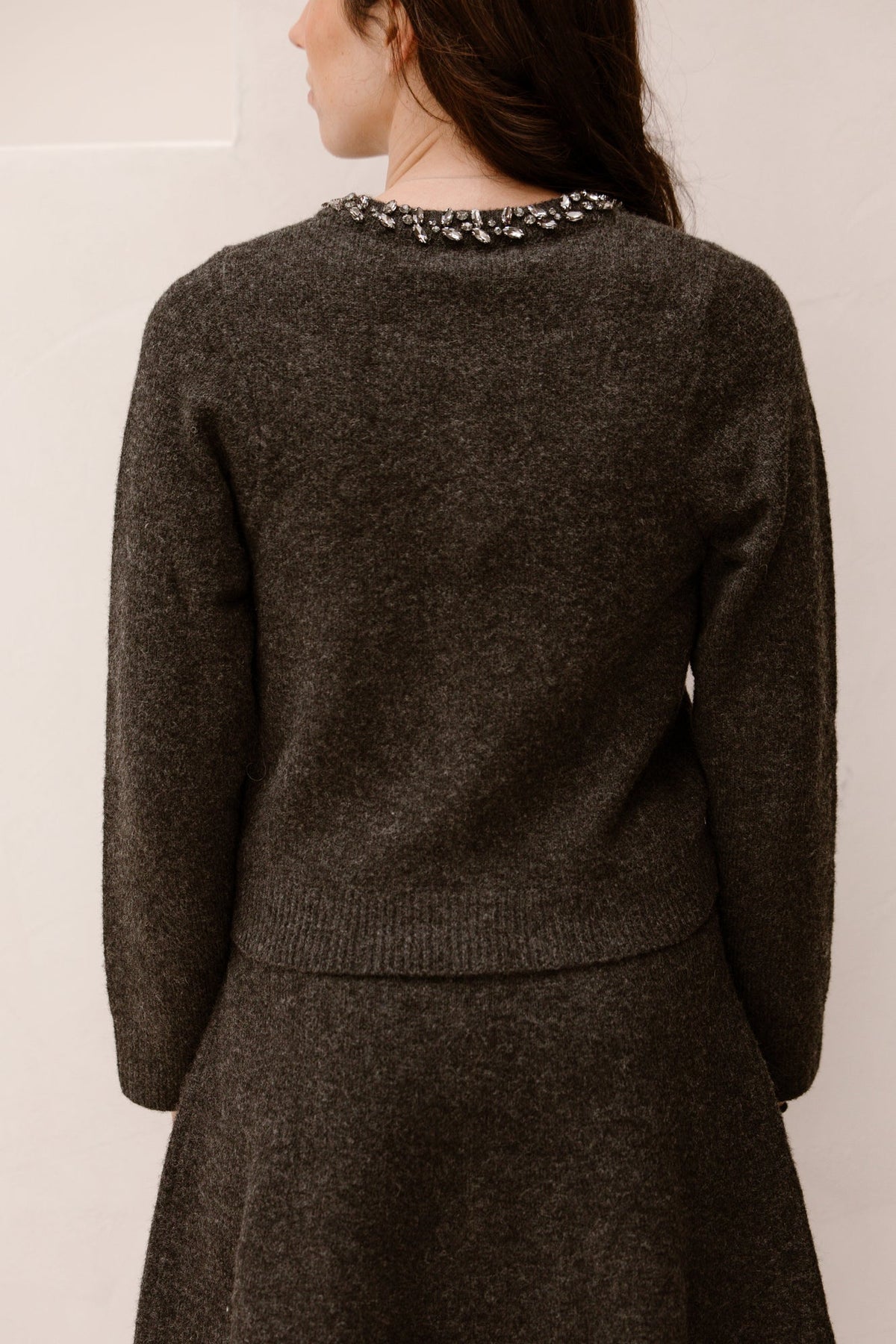 Marie Stone Knit Cardigan Antracit - Bij Keesje - Neo Noir