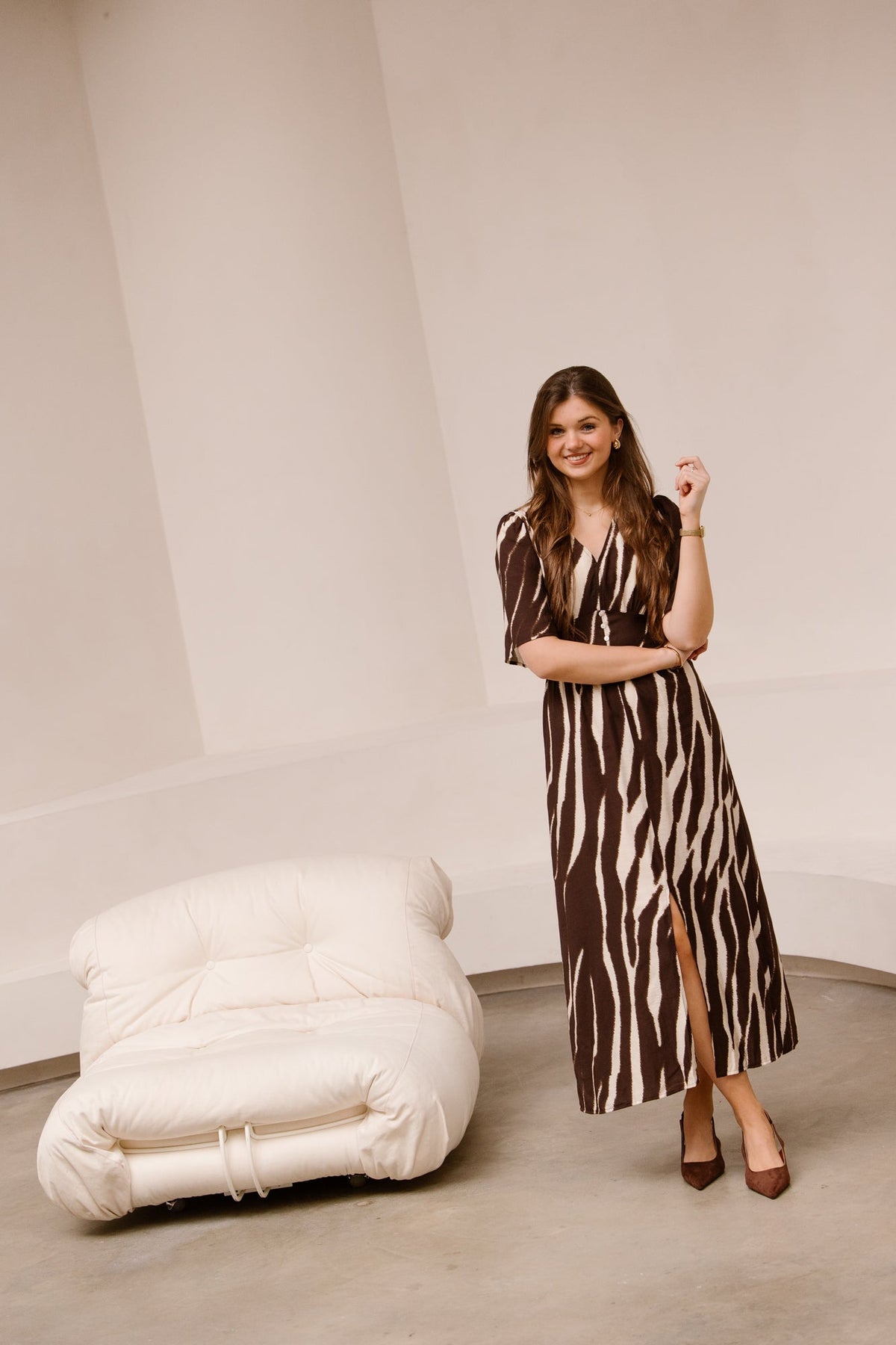 Marielle print dress brown - Bij Keesje - Bij Keesje The Label - Jurk