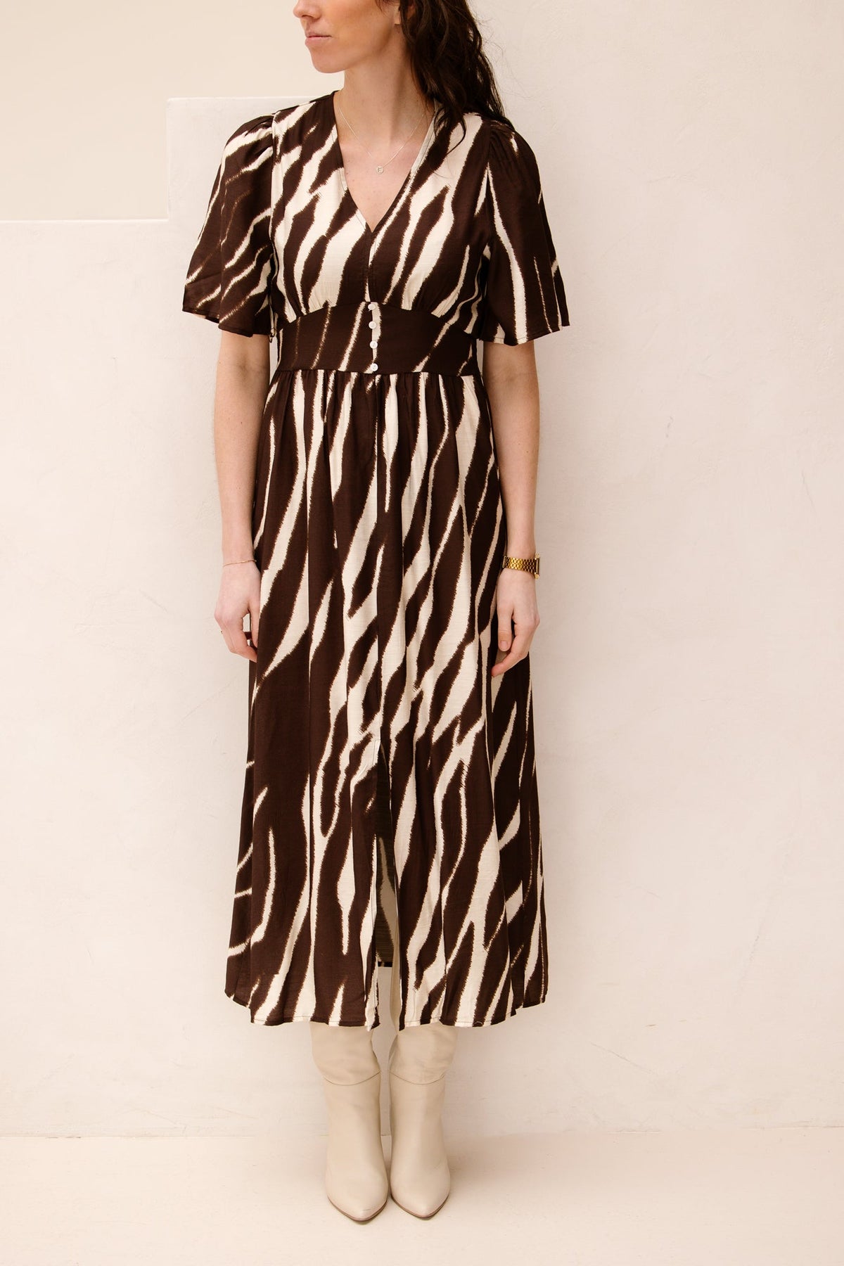 Marielle print dress brown - Bij Keesje - Bij Keesje The Label - Jurk