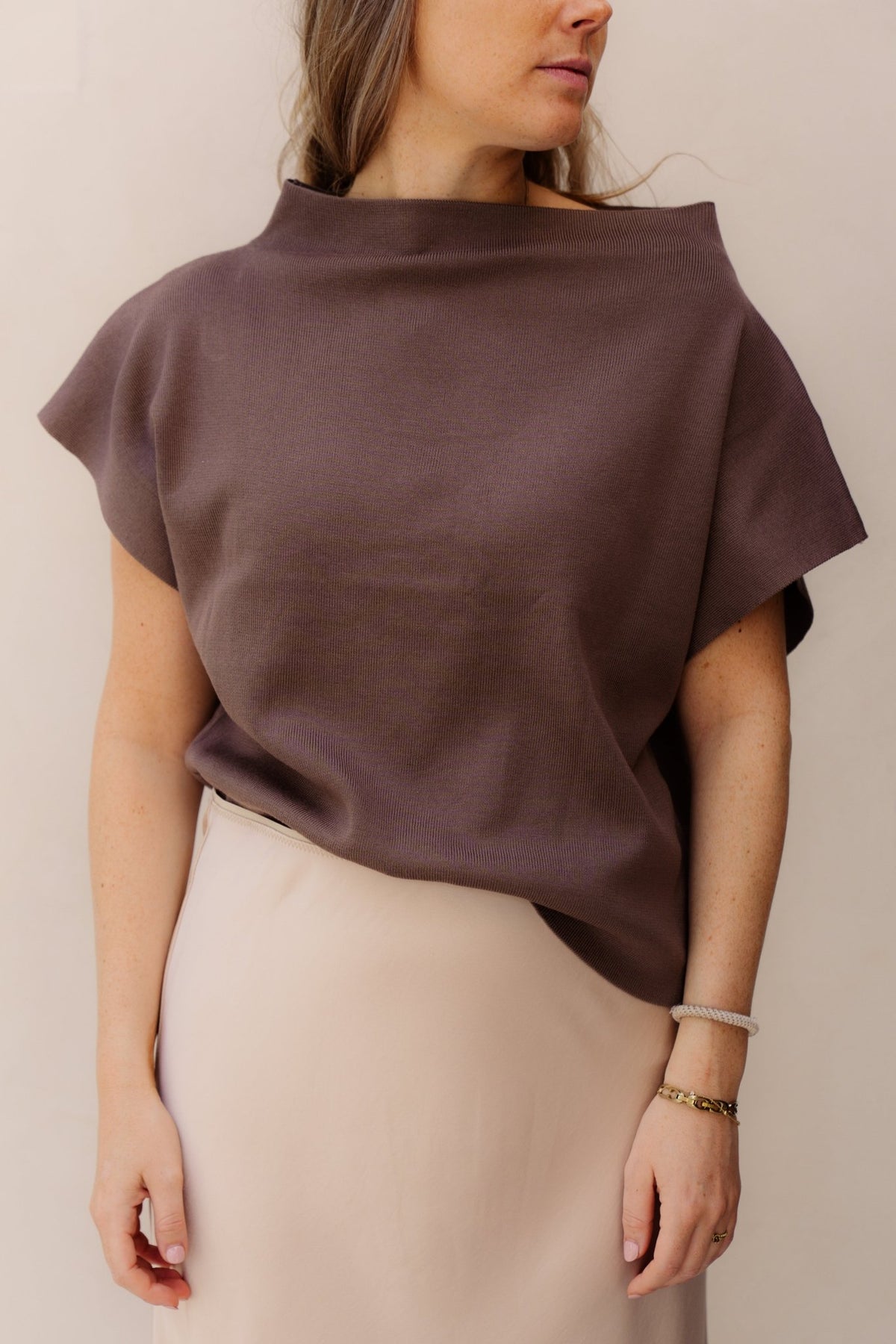 Mariët Top Dark Taupe - Bij Keesje - Bij Keesje - Top