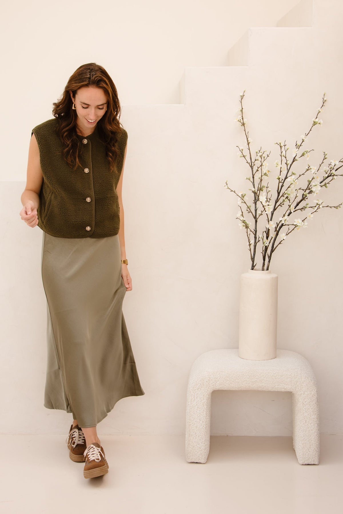 Mariko teddy vest army - Bij Keesje - Neo Noir