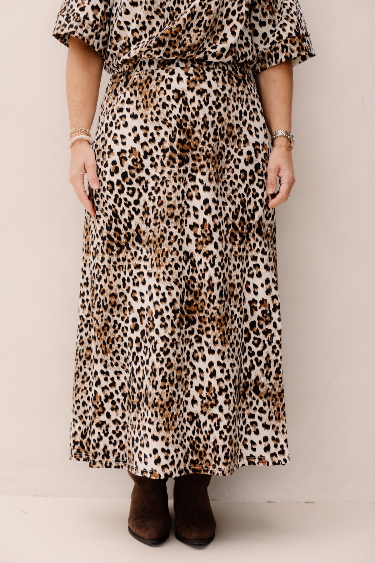 Marilyn Skirt Offwhite/Walnut - Bij Keesje - G - maxx - Rok