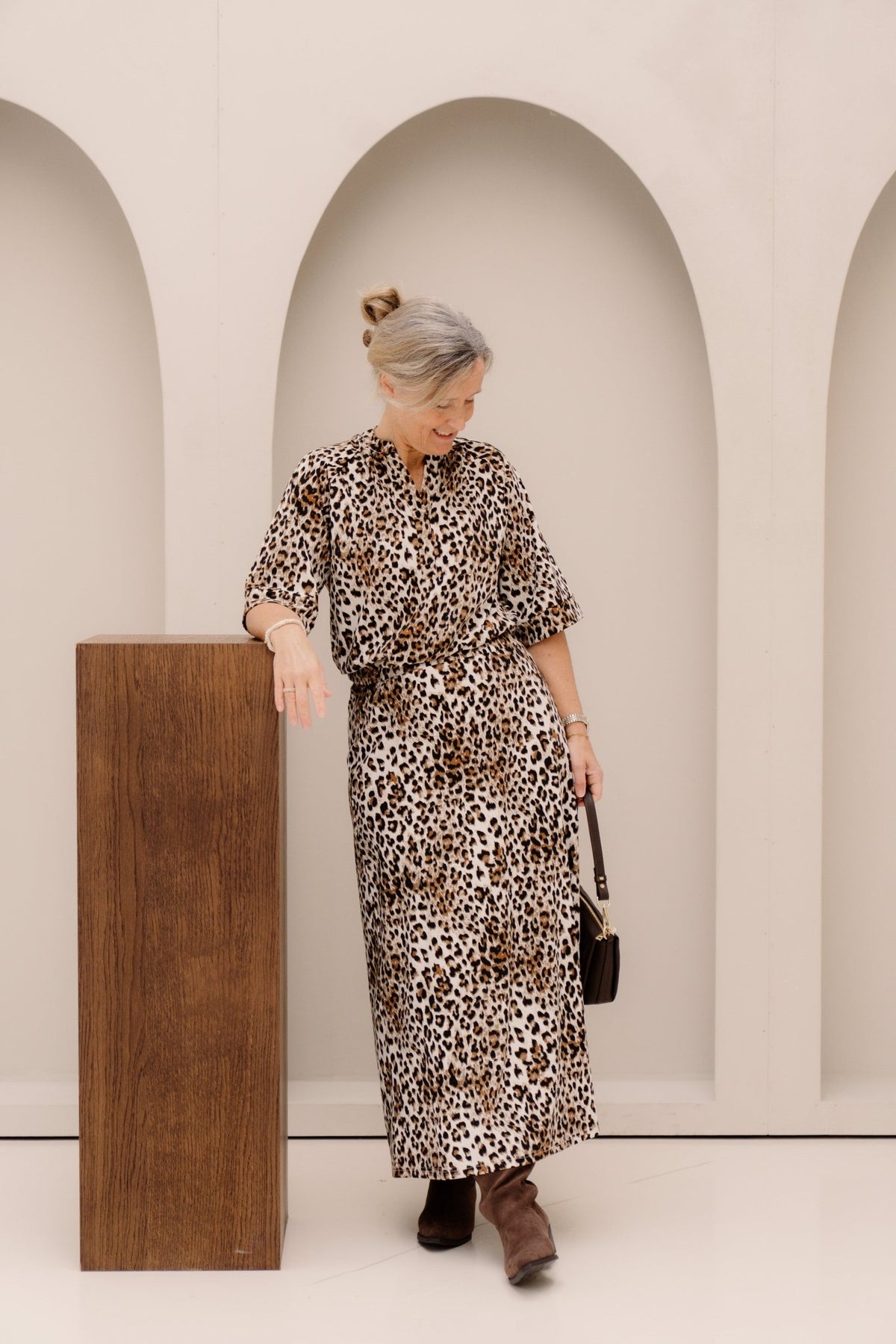 Marilyn Skirt Offwhite/Walnut - Bij Keesje - G - maxx - Rok