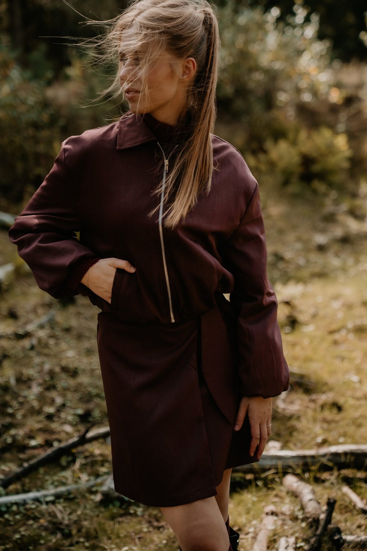Marit Bomber Jacket Plum - Bij Keesje - Bij Keesje The Label - Jas