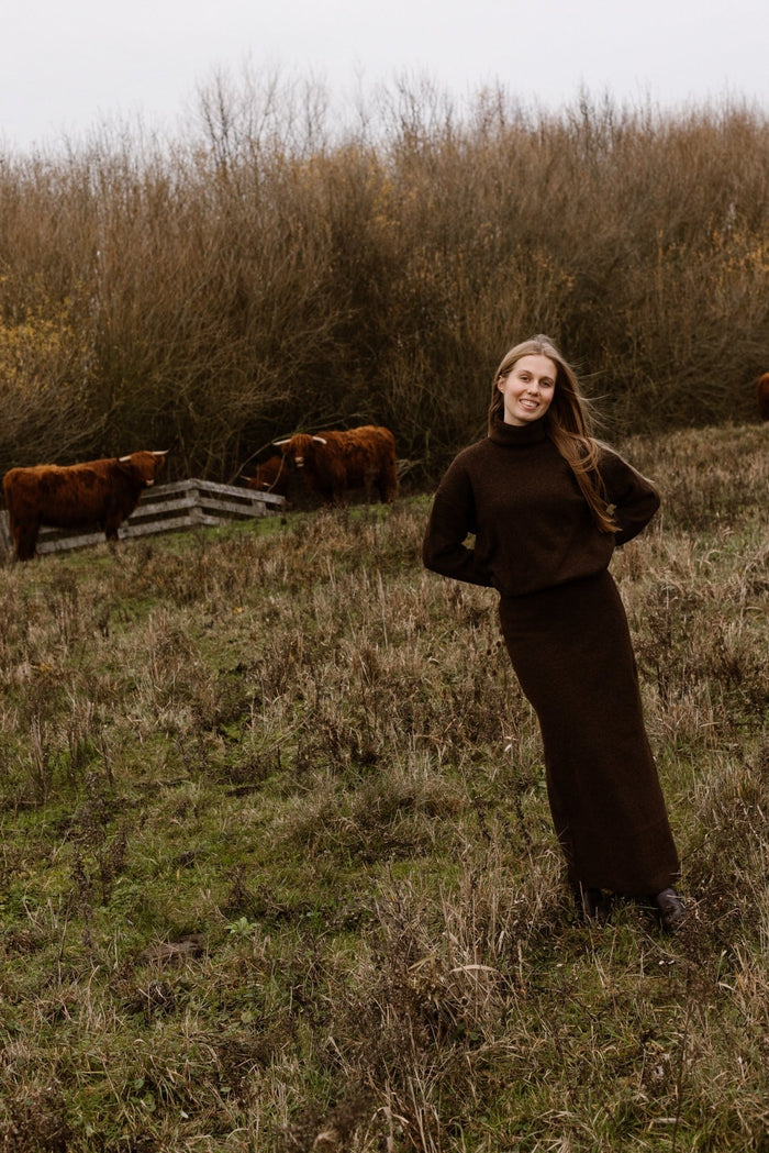 Marit skirt dark brown - Bij Keesje - Bij Keesje The Label