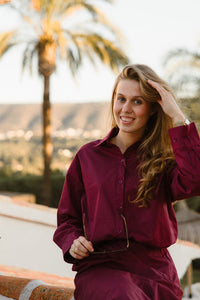 Marjolein blouse logo bordeaux - Bij Keesje - Bij Keesje The Label