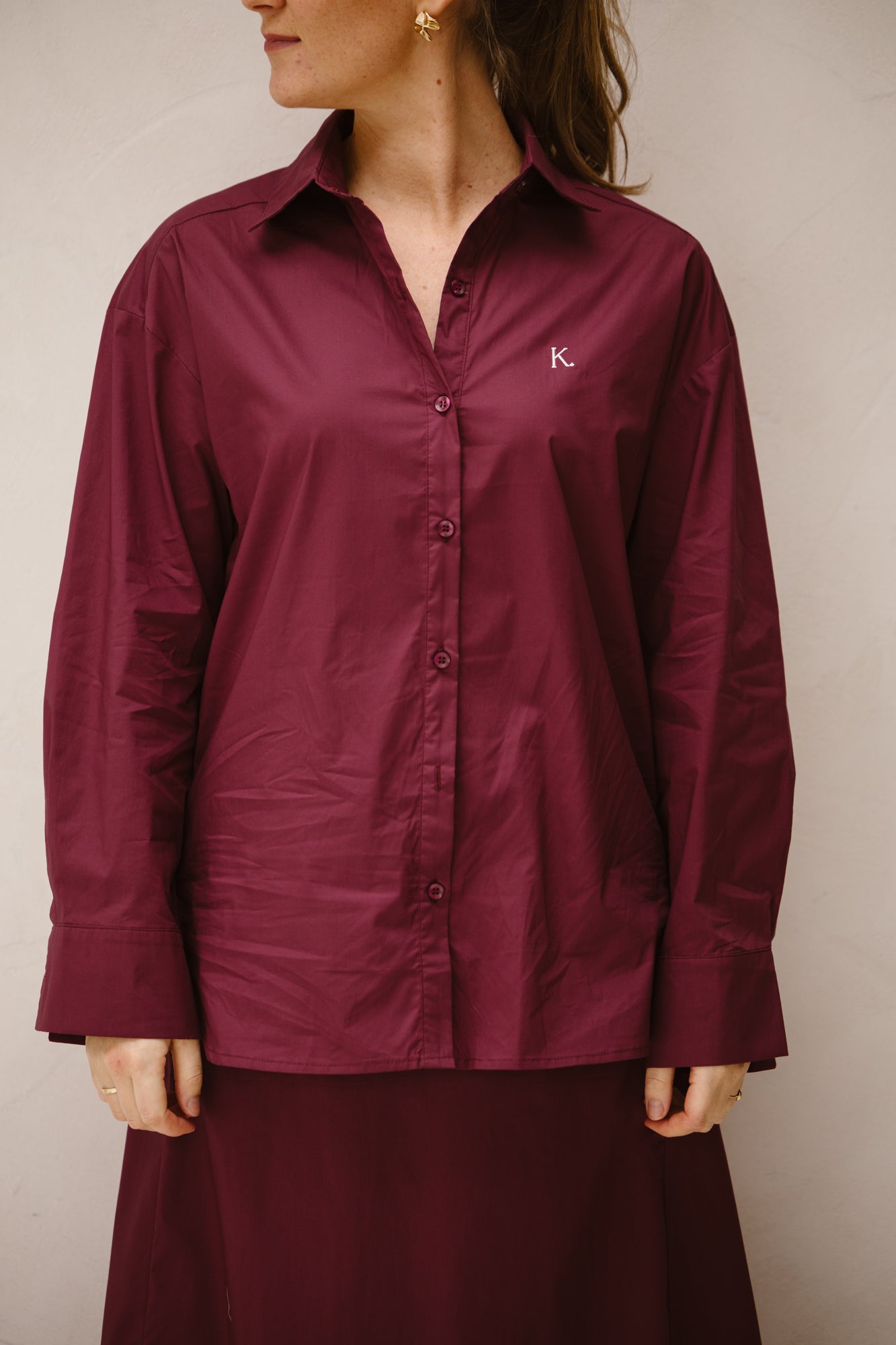 Marjolein blouse logo bordeaux - Bij Keesje - Bij Keesje The Label