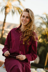 Marjolein Bluse Logo bordeaux