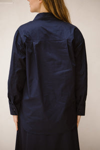 Marjolein blouse logo donkerblauw - Bij Keesje - Bij Keesje The Label
