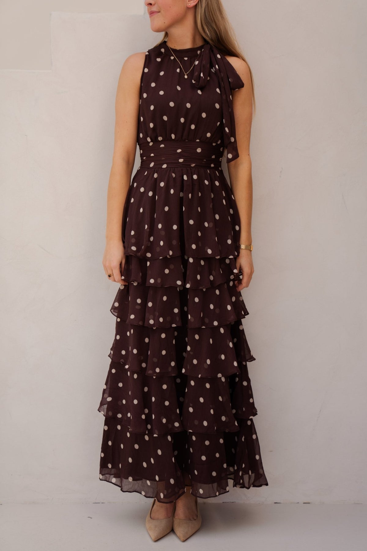 Marli Big Dot Dress Brown - Bij Keesje - Neo Noir - Jurk