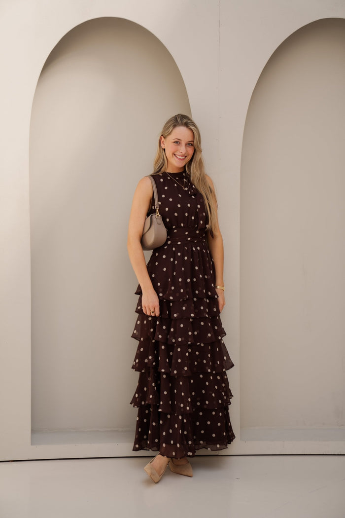 Marli Big Dot Dress Brown - Bij Keesje - Neo Noir - Jurk