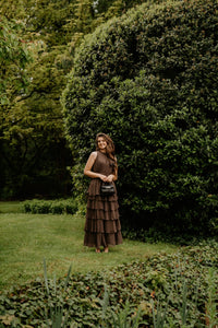 Marli Solid Chiffon Dress Dusty Brown - Bij Keesje - Neo Noir - Jurk