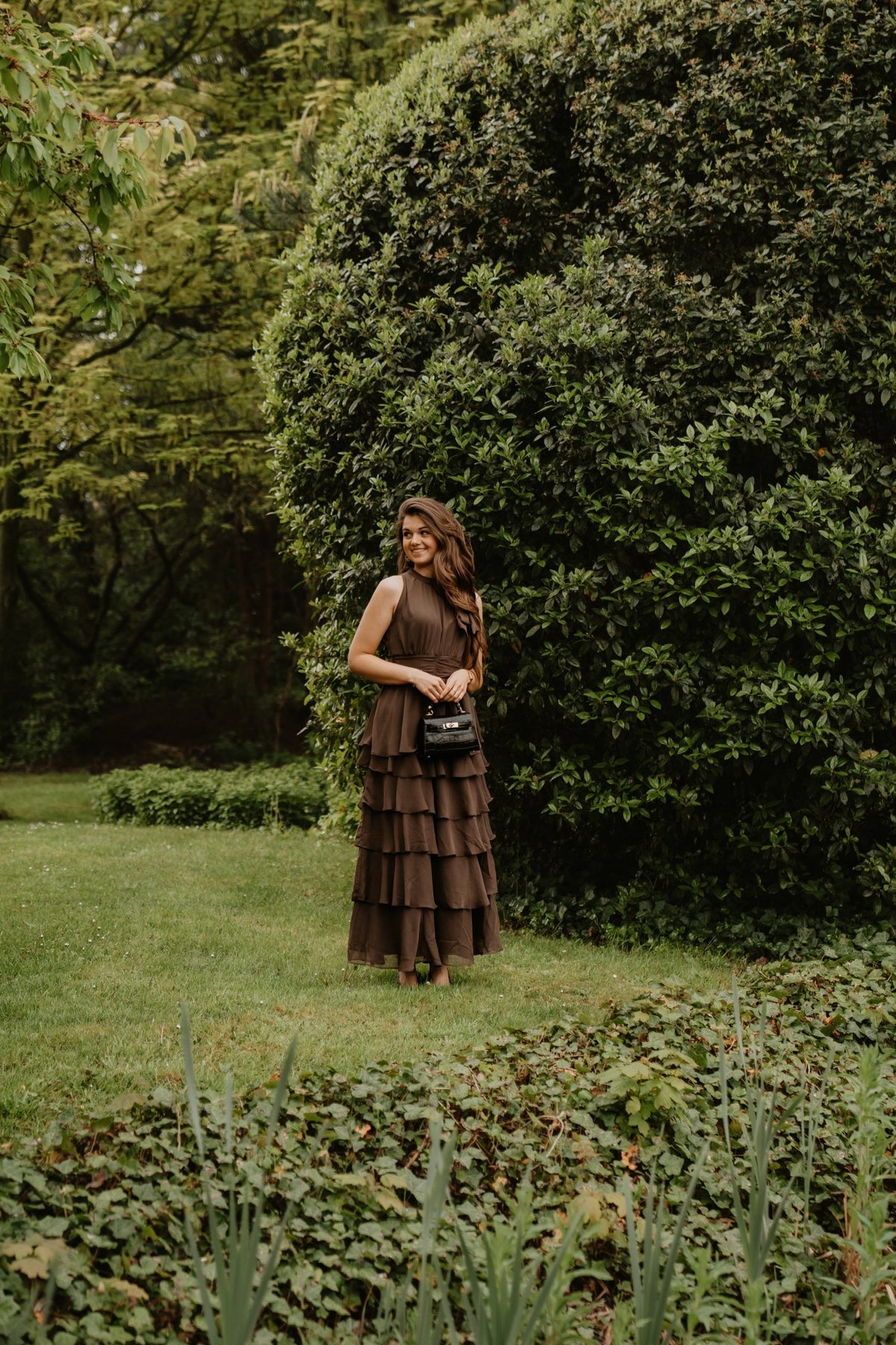 Marli Solid Chiffon Dress Dusty Brown - Bij Keesje - Neo Noir - Jurk