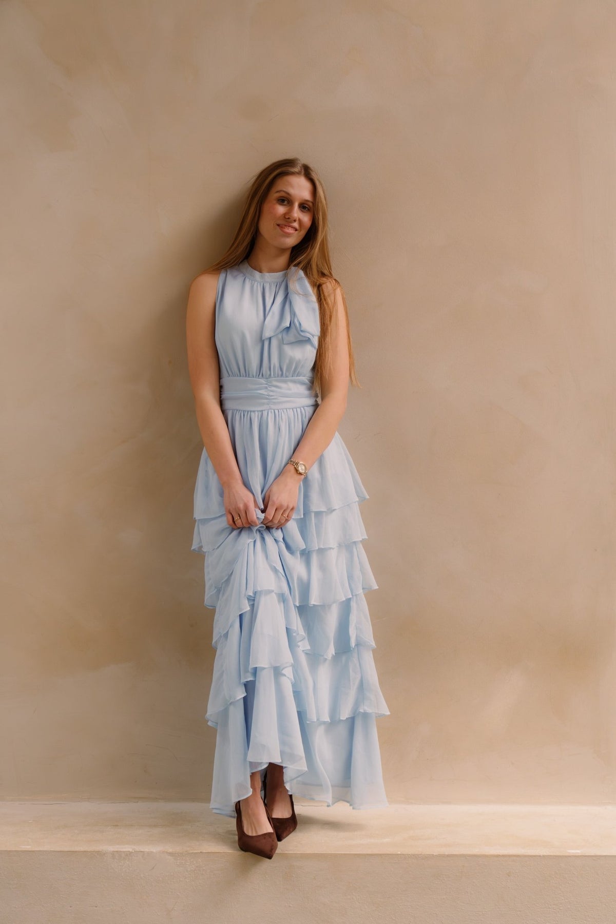 Marli Solid Chiffon Dress Light Blue - Bij Keesje - Neo Noir - Jurk