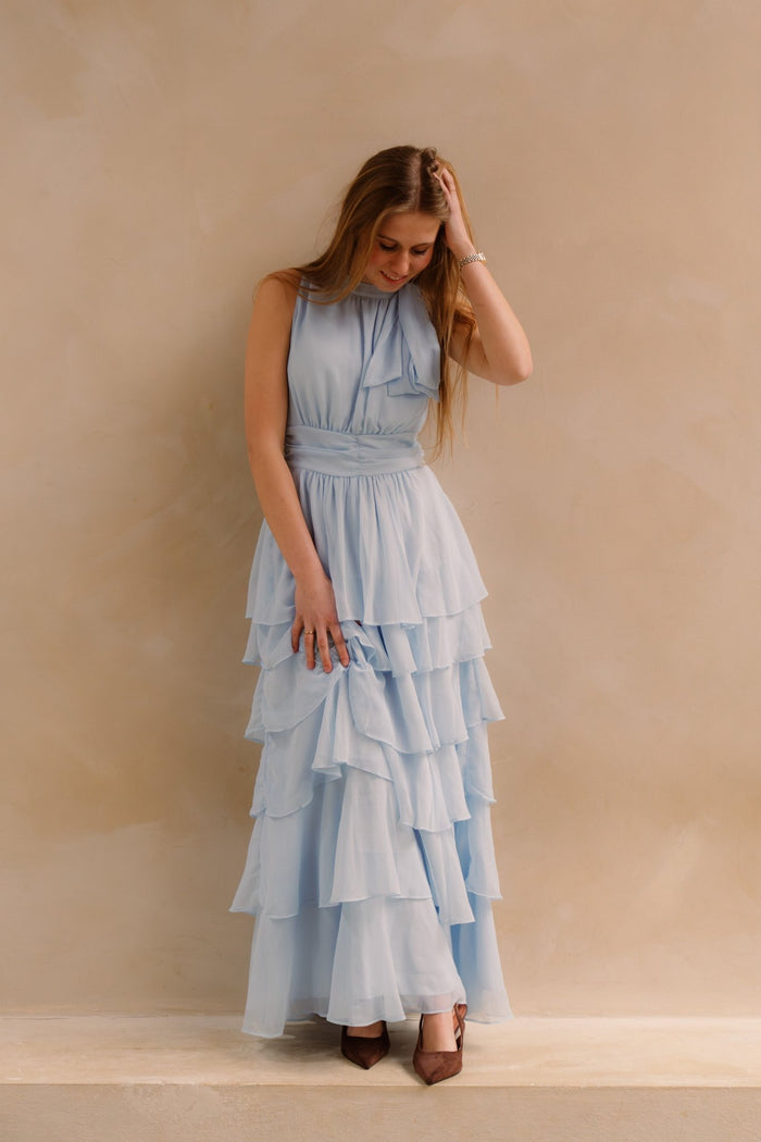 Marli Solid Chiffon Dress Light Blue - Bij Keesje - Neo Noir - Jurk