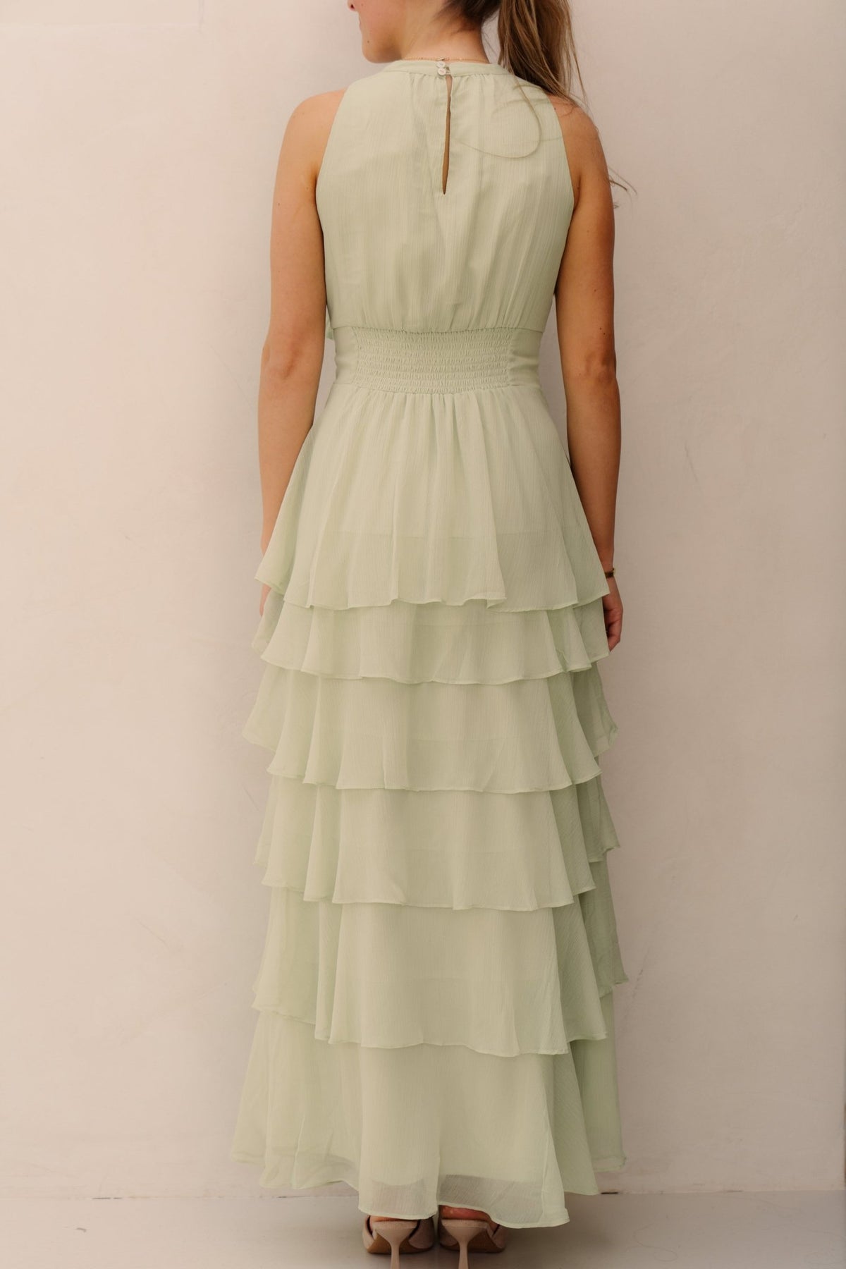 Marli Solid Chiffon Dress Light green - Bij Keesje - Neo Noir - Jurk