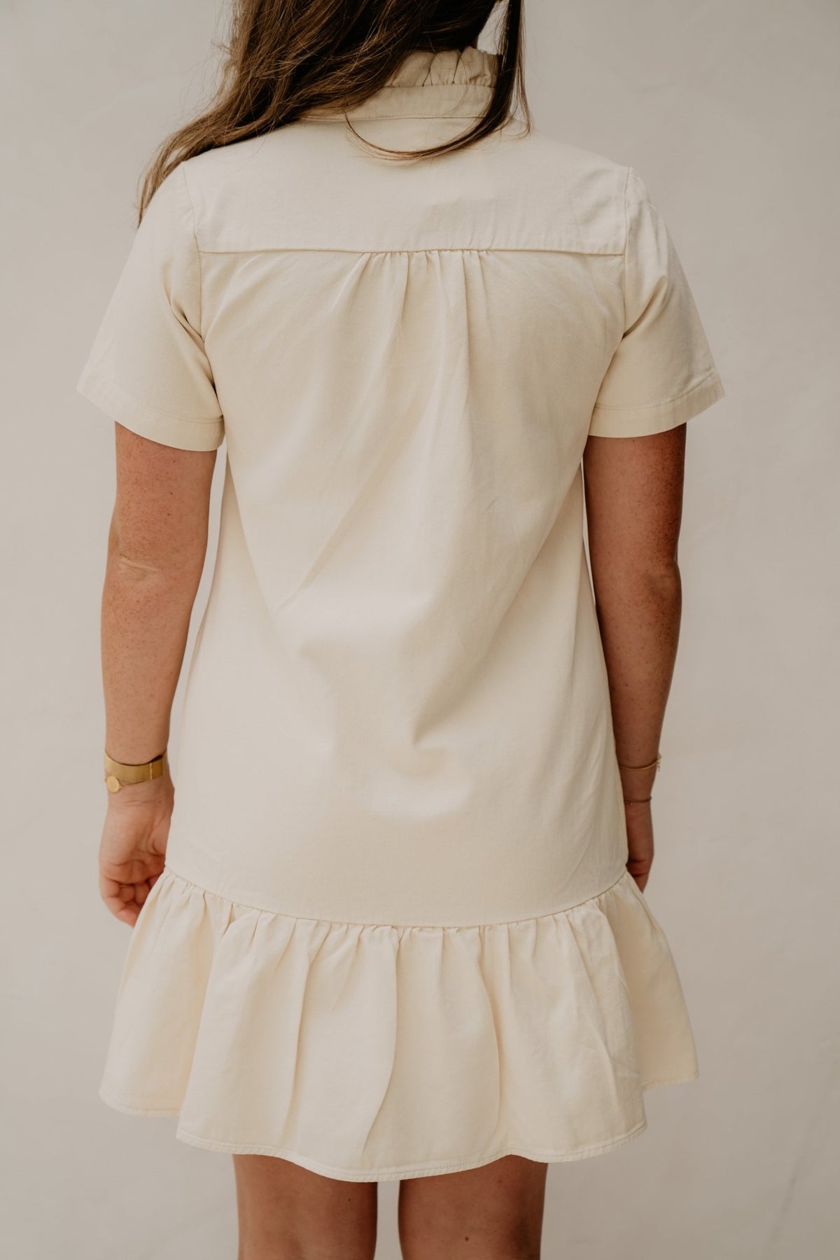 Marlijne denim dress beige - Bij Keesje - Bij Keesje - Jurk