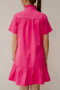 Marlijne denim dress fuchsia - Bij Keesje - Bij Keesje - Jurk