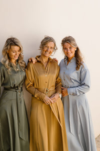 Mary satin strech dress ciel - Bij Keesje - Maere