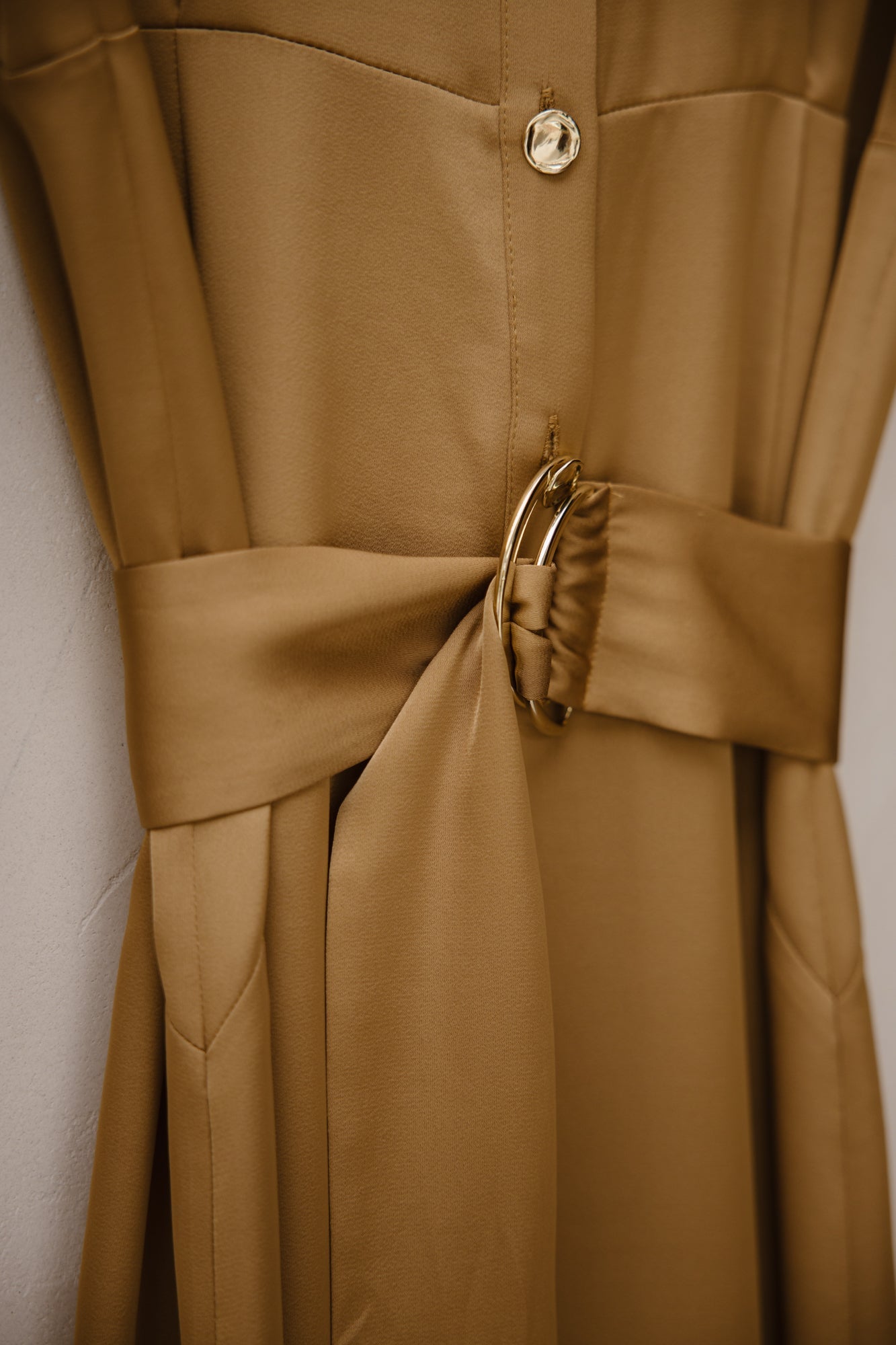 Mary satin strech dress gold - Bij Keesje - Maere