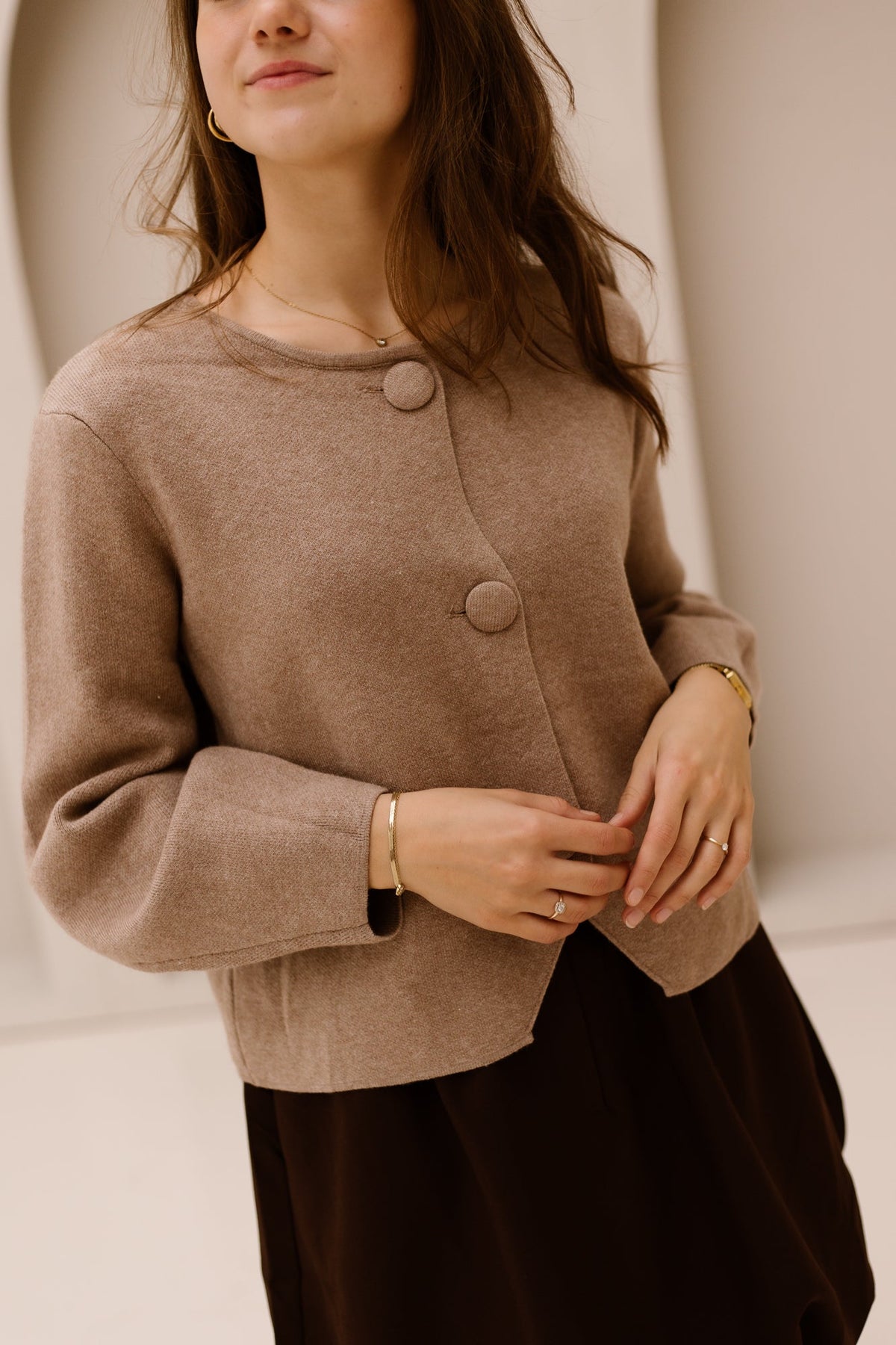 Maud vest beige - Bij Keesje - Bij Keesje - Vest
