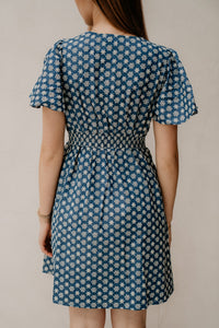 Mauve print dress blue 362 - Bij Keesje - Bij Keesje - jurk