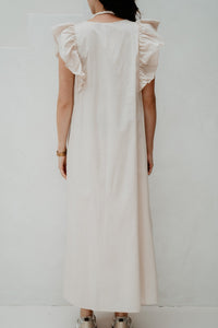 Maxi cotton ruffle dress beige - Bij Keesje - Bij Keesje - Jurk