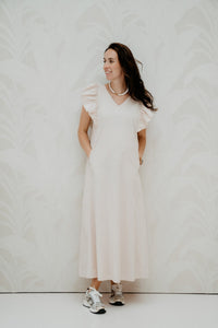 Maxi cotton ruffle dress beige - Bij Keesje - Bij Keesje - Jurk
