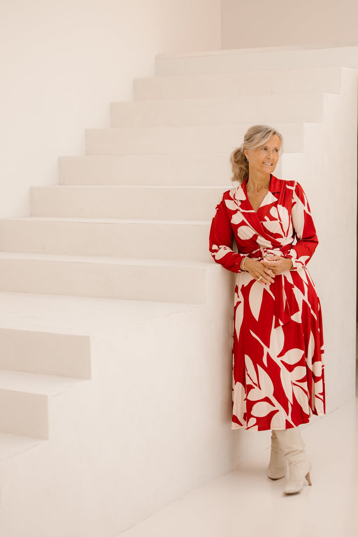 Maxi crossover jurk met design B118 - Bij Keesje - K - design