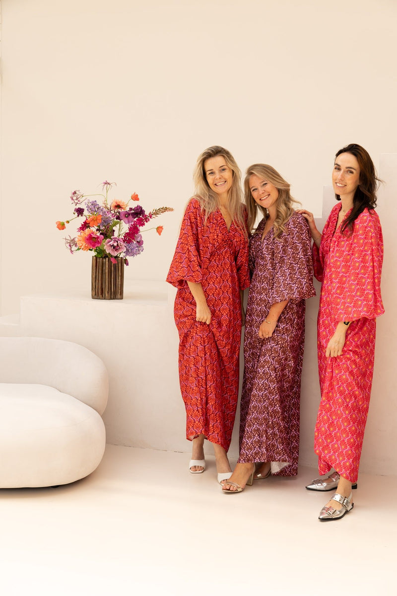 Maxi dress pink/orange - Bij Keesje - Bij Keesje