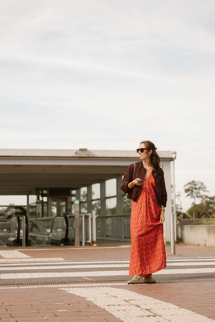 Maxi dress purple/orange - Bij Keesje - Bij Keesje